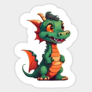 green little dragon Sticker
